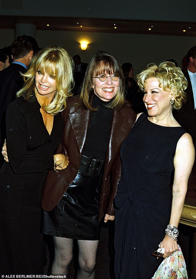 Bette Midler also paid tribute to the late actress, with whom she starred in the 1996 comedy-drama The First Wives Club; L-R Goldie Hawn, Keaton, and Bette Midler pictured in 1996