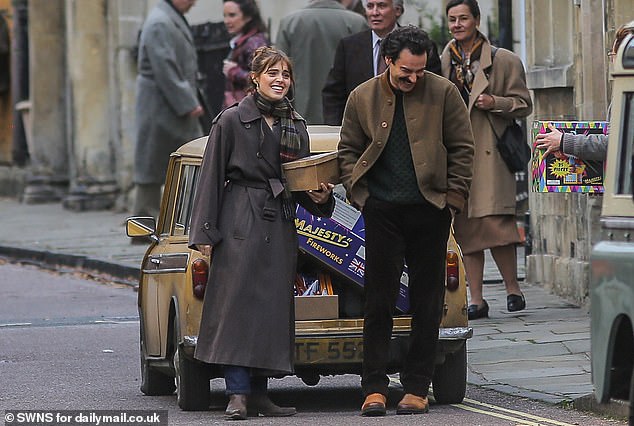 Also spotted filming on the high street was Bella Maclean who stars as Declan's daughter Taggie