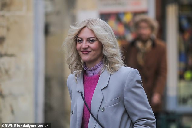 Lara Peake, who plays Corinium production assistant Daysee Butler was back filming