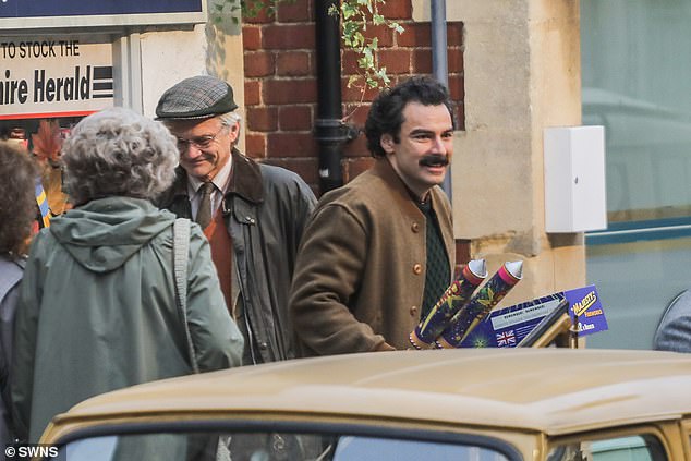 Aidan's character was seen with an armful of fireworks for one scene