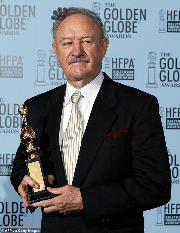 The auction is said to include three of the four Golden Globe Awards that Hackman won; seen in 2003 in Beverly Hills