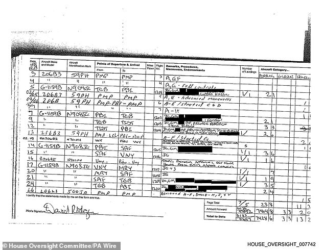 The latest flight logs surfaced last night after the US House Oversight Committee published hundreds of further documents from Epstein's estate