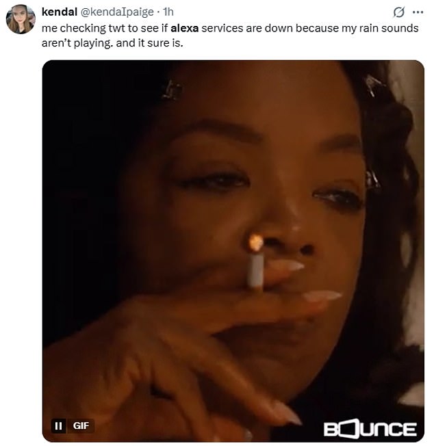 One user found out about the outage after discovering their rain sounds weren't playing via Amazon Alexa