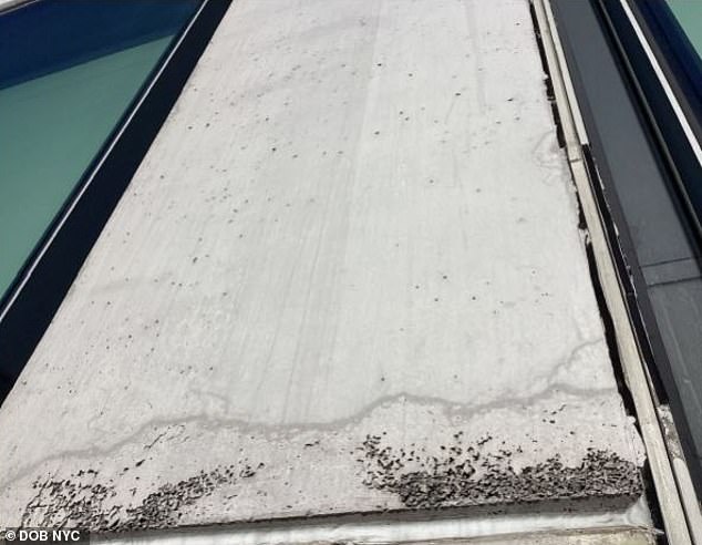 A phenomenon known as 'honeycombing' was photographed on the 68th floor of 432 Park Avenue in January 2023