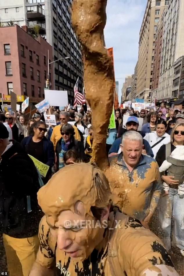 Trump's fighter pilot appeared to dump liquified feces on Americans protesting his policies