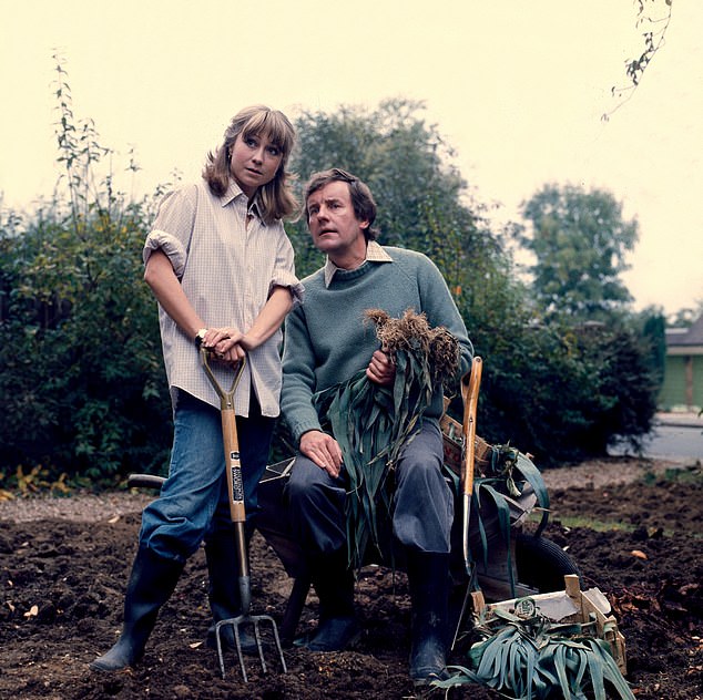 Indicative of her love for The Good Life, the Royal even visited the set to watch the filming of the episode before shaking hands with with some of the star-studded cast, including Felicity Kendal (left), Richard Briers (right) and Penelope Keith