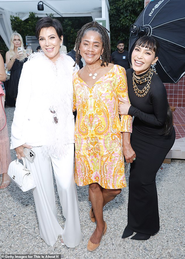 Working with a Kardashian ally is likely appealing to Meghan, who has repeatedly shown her fondness of the famous family (pictured: Kris Jenner, Doria Ragland, and Kim Kardashian in LA, 2023)