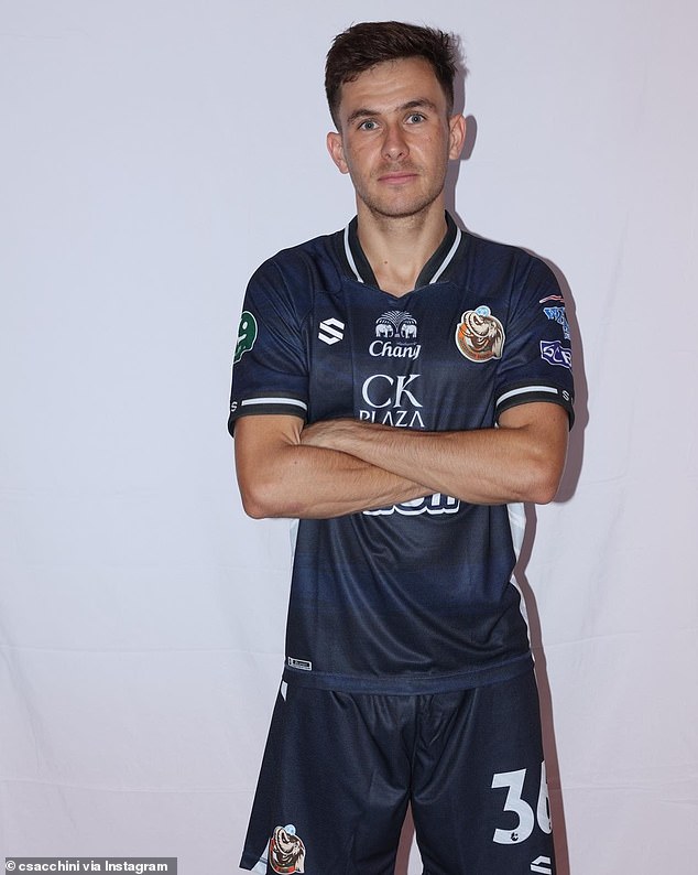 Mangione met soccer player Christian Sacchini (pictured) while backpacking abroad in early 2024