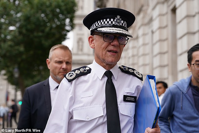 Baroness D'Souza did acknowledge that Sir Mark, who oversees policing in the capital and leads on Britain's counter-terrorism efforts, had 'much other business to deal with'