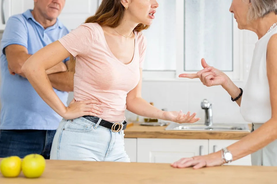 Getty Stock image of woman arguing with parents.