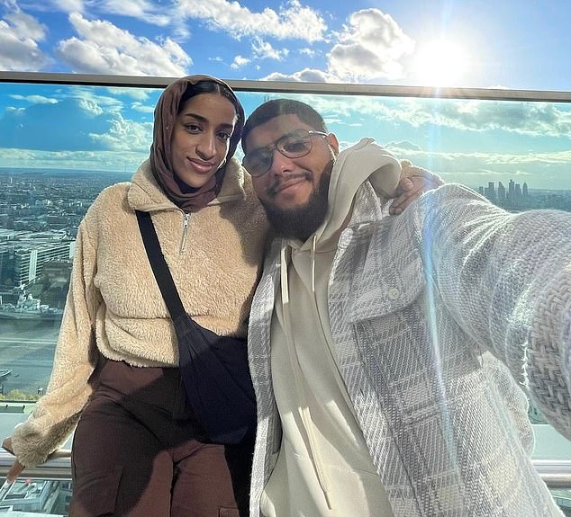 Ismael Benchamcham, 31, and wife Fahima, 29 (pictured), booked Najafi last month for their glamorous wedding