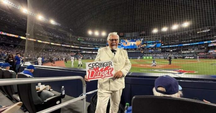 Was that Colonel Sanders at the Blue Jays game? Was that Colonel Sanders at the Blue Jays game?