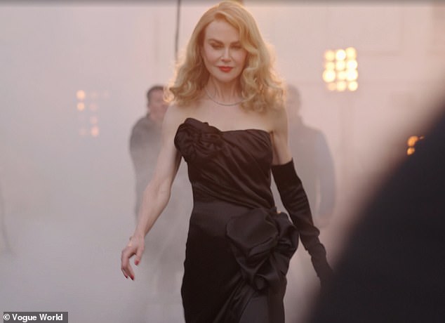 Kidman then performed a lighthearted musical number before the camera cut to her outside - with the video now colorized