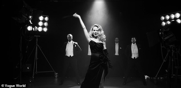 Nicole kicked off the glitzy event with a black and white clip that embraced an old Hollywood theme