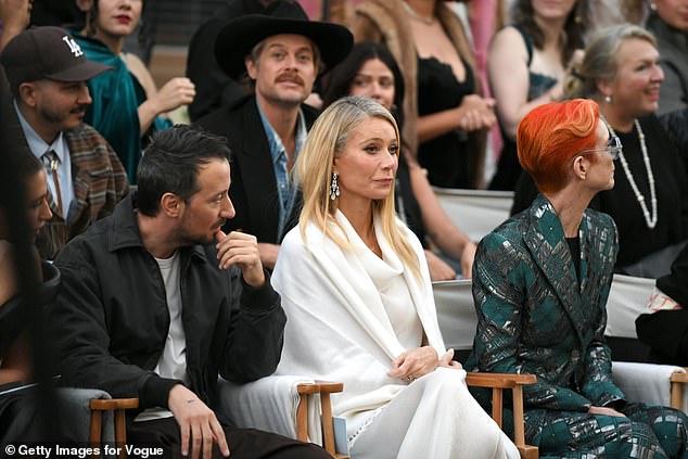 Gwyneth Paltrow, 53, was chic as ever in an all-white look as she joined Hollywood's finest at the fashion show
