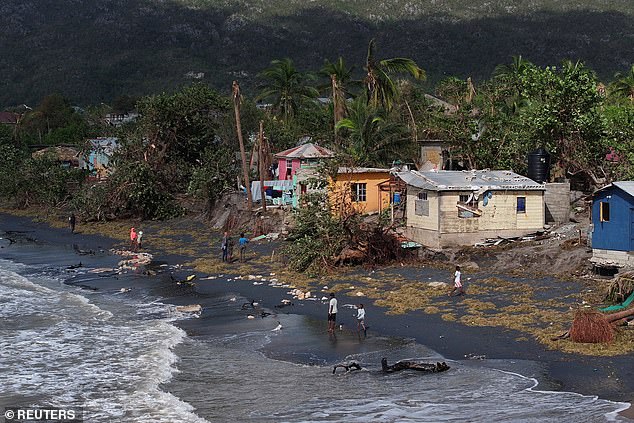 Drone view of damage to coastal homes after Hurricane Melissa made landfall, in Alligator Pond, Jamaica, October 29, 2025. REUTERS/Maria Alejandra Cardona