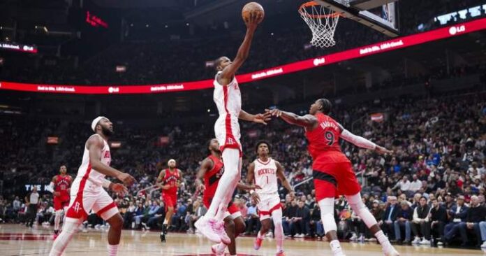 Durant leads bigger Rockets past Raptors 139-121