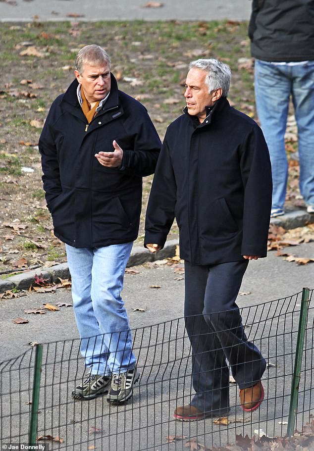 Andrew pictured with Jeffrey Epstein in New York's Central Park in 2011