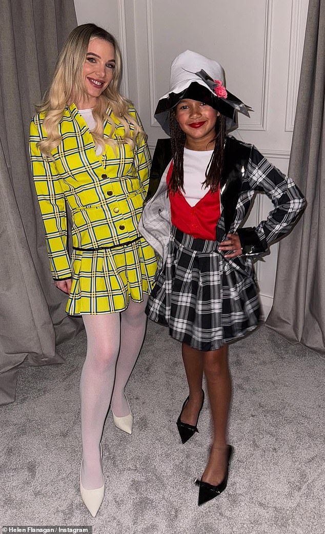Helen Flanagan, 35, was joined by lookalike daughter Matilda, eight, for her costume with the pair dressing as iconic Clueless characters Cher and Dionne