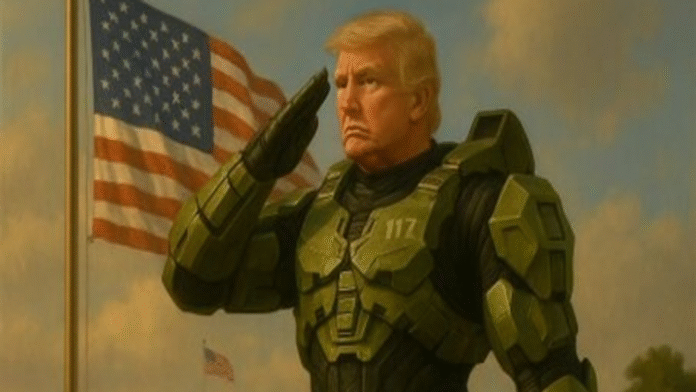 Donald Trump as master chief? White House joins GameStop’s ‘End The White House sparked online buzz after posting an image of Donald Trump as Halo’s Master Chief, coinciding with GameStop’s humorous “end of console wars” declaration.