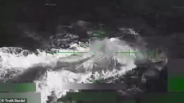 Donald Trump decides the fate of two survivors pulled from Donald Trump shared new footage of the strike on Truth Social, which revealed the moment the submarine popped out of the Caribbean Sea