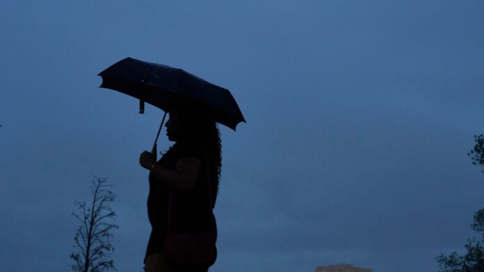 A woman walks under an umbrella. Image for representation.