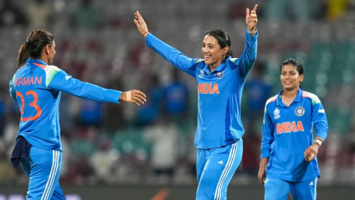 India secure semi-final spot in Women’s ODI World Cup with Indian players celebrate