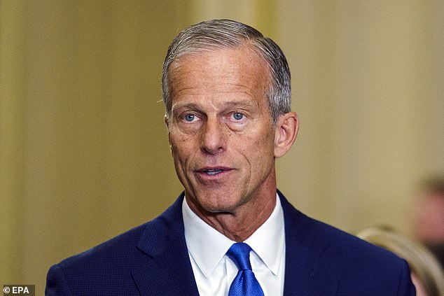 epa12438384 US Senate Majority Leader John Thune speaks to the media at the US Capitol, DC USA, 07 October 2025. The US Government shutdown has entered day seven, with the US administration signaling that layoffs of federal workers are imminent and could be permanent.  EPA/WILL OLIVER