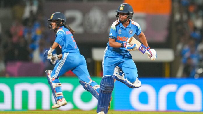 Jemimah Rodrigues, Harmanpreet Kaur break Australian monopoly with record-breaking Women's Harmanpreet Kaur (R) and Jemimah Rodrigues run between the wickets against Australia in ICC Women's World Cup 2025 semifinal.