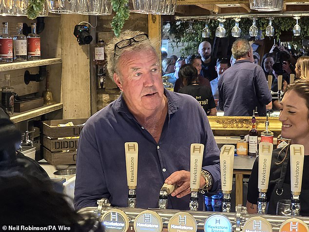 Lady Monckton asked for Jeremy Clarkson (pictured) advice on opening her own pub, he warned her it is 'relentless', but also said it will 'especially make sense for you, because you are doing it for a very good reason'.