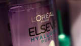 A bottle of L'Oreal Paris Elseve is displayed in a store in Krakow, Poland, on Oct. 2, 2024.
