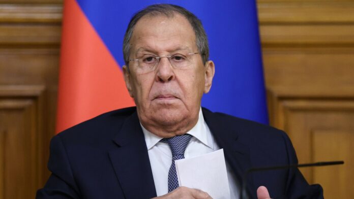 Russia's Sergey Lavrov slams West, says ‘should've never trusted’ them, Russian Foreign Minister Sergey Lavrov attends a joint news conference with Kazakh Foreign Minister Yermek Kosherbayev following their talks at Zinaida Morozova's Mansion in Moscow, Russia, Wednesday, Oct. 22, 2025.