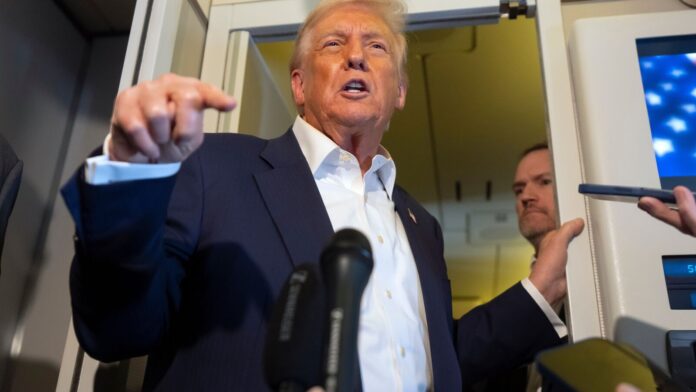 Trump calls Russia's nuclear-powered Burevestnik missile test inappropriate, says Putin US President Donald Trump speaks to reporters aboard Air Force One