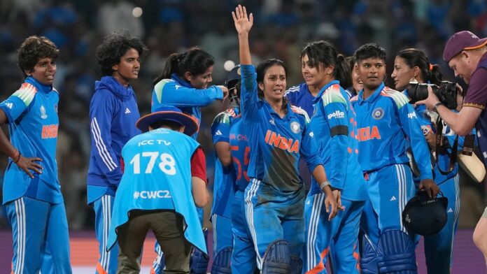 Virat Kohli lauds Jemimah Rodrigues, Ashwin calls Women's team an Jemimah Rodrigues celebrates ICC Women's Cricket World Cup semi-final win against Australia with her teammates on October 30.