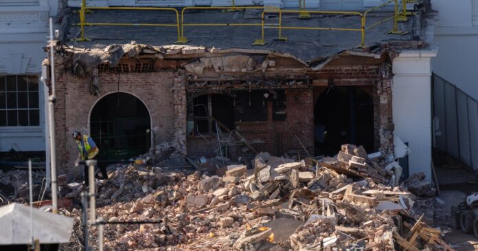 Where is debris from the White House East Wing demolition being taken?