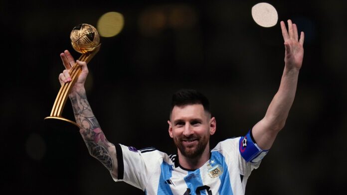 Will Lionel Messi play the 2026 FIFA World Cup? Here's Argentina's Lionel Messi holds up the Golden Ball award for best player of the tournament after the World Cup final football match between Argentina and France at the Lusail Stadium in Lusail, Qatar, Sunday, Dec. 18, 2022.