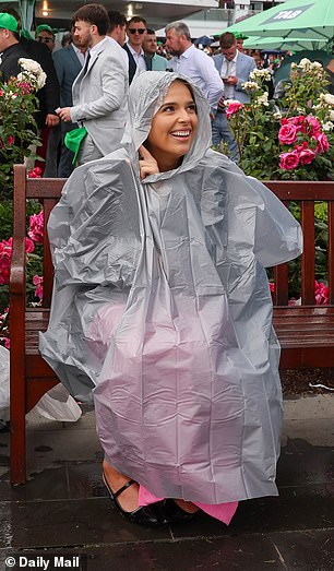 The rain poured down on Melbourne Cup attendees