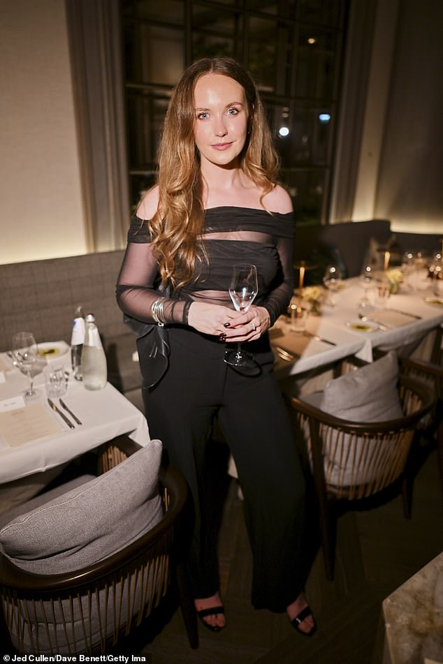 Actress Julia Brown looked incredible in a mesh top and black trousers