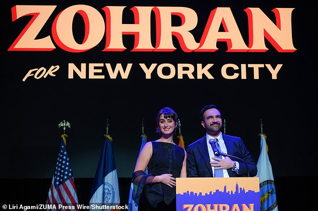 Mamdani with his wife Rama Duwaji. His win has sparked concern among some residents of New York City and analysts