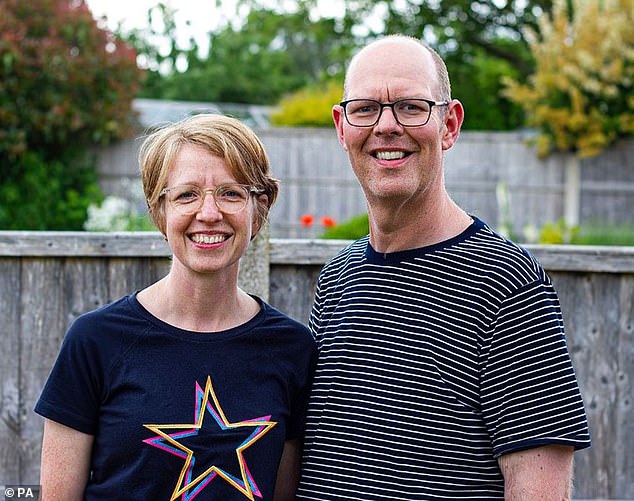 Mr Marriott pictured with his wife Bryony, who was walking with her husband when he was fatally mown down