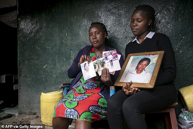 Relatives of Agnes holding photographs. Since Kenya gained independence in 1963, Britain has kept a permanent army base near Nanyuki, around 200 kilometres (125 miles) north of the capital Nairobi