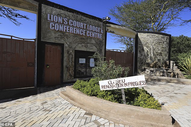 Pictured: the entrance of the Lion's Court Lodge, currently closed for renovations, where most of British soldiers allegedly go for entertainment after training