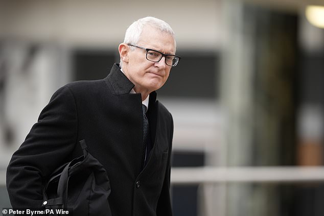 Jeremy Vine outside Liverpool Crown Court. Barton repeatedly referred to Vine as 'bike nonce' and asked him: 'Have you been on Epstein Island? Are you going to be on these flight logs?'