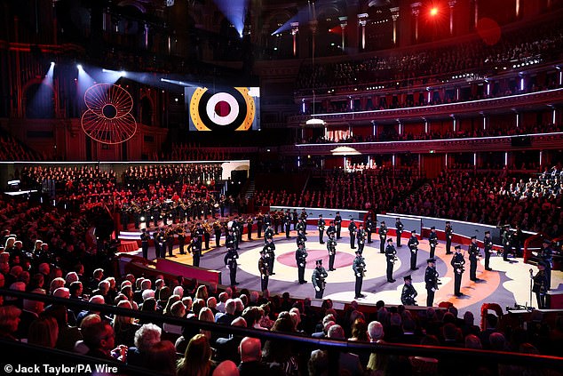 Members of the Royal Air Force take part in the annual Royal British Legion's Festival of Remembrance
