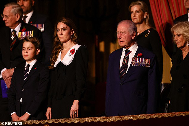 A general view of the royal box inside the Royal Albert Hall during the Remembrance Festival