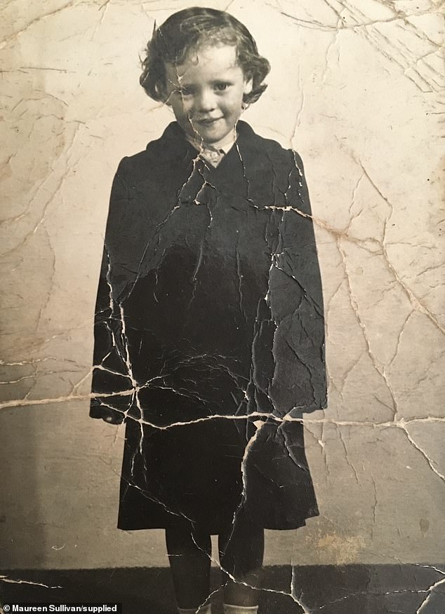 Because she was young, Maureen (pictured in childhood) was concealed within the institution, which was run by a Catholic religious order known as The Good Shepherd. Her identity was altered, her name changed to 'Frances' and her hair cut
