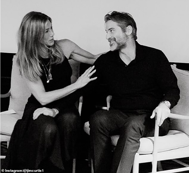 Curtis' day job is coaching clients on how to become successful with regards to their health, careers and relationships. Pictured: Jennifer Aniston and Jim Curtis