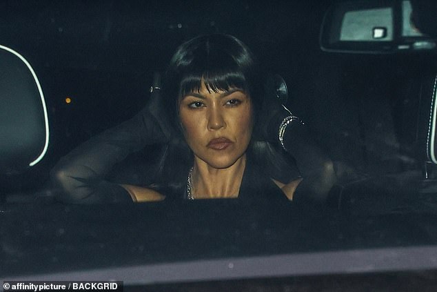 Kourtney Kardashian was also on hand for the festivities as she was seen arriving to the party house in a chauffeured vehicle