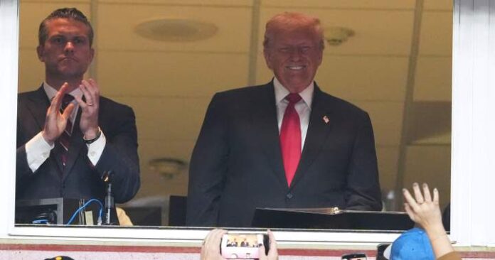 Trump gets boos, cheers as 1st president at NFL regular Trump gets boos, cheers as 1st president at NFL regular season game in 46 years - National