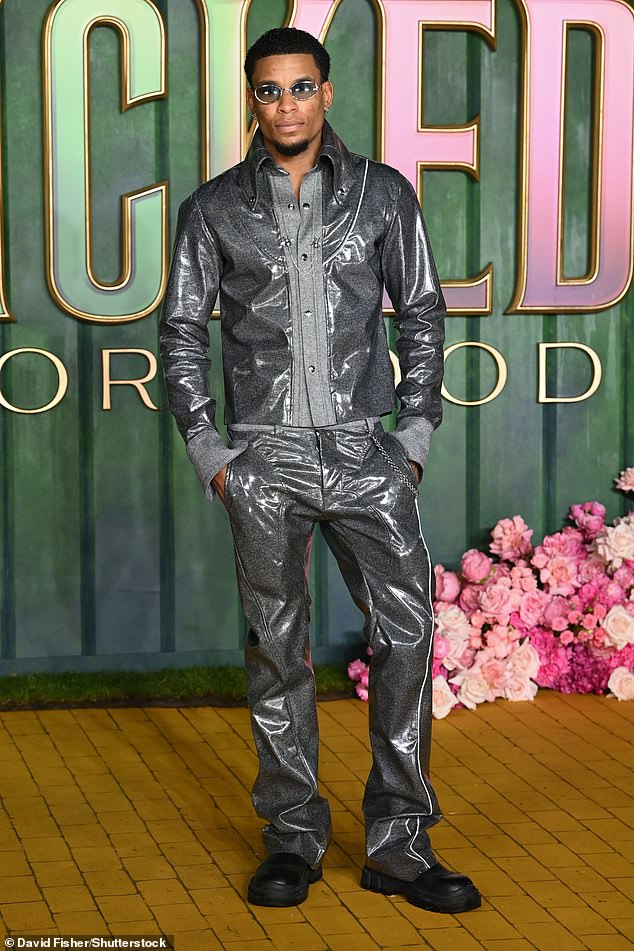 Love Island winner Cacharel Mercer showed off his edgy sense of style in a metallic silver look